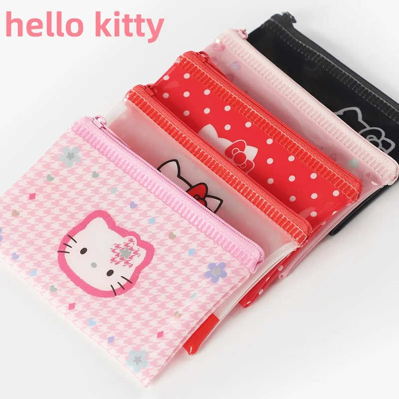 sanrio hello kitty cartoon storage bag PVC waterproof storage  kuromi children's cute  bag toy ziplock Christmas present anime