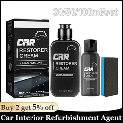 Car Restoring Liquid Car Interior Cleaning Accessories Renovator Auto Retreading Agent Wax Restorer Cream Car Maintenance Clean