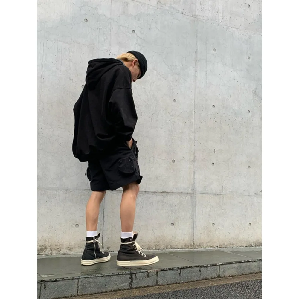 High Street Multi Pocket Functional Workwear Shorts Men's Summer Trendy Brand Loose Casual Five Quarter Streetwear Pants