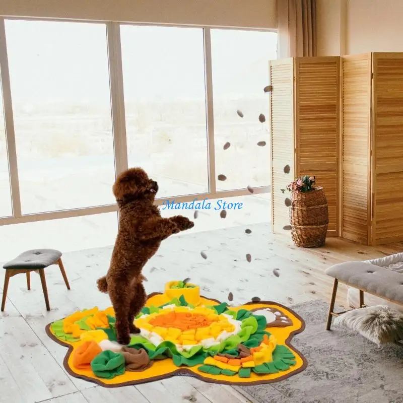 

U2JC Dog Training Mats For Mental Development Improves Slow Eating Control Flower Slow Feeder Snuffle Mats for Entertain