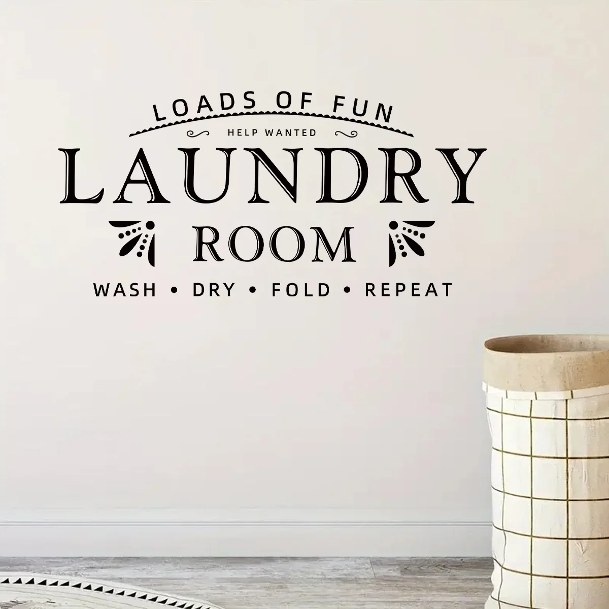 1Pc English Laundry Room Text Wall Stickers Home Decor Accessories Living Room Bedroom Decoration Wall Decals