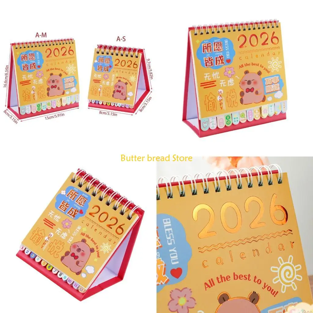 

W89C 2026 ежедневник-планировщик домашнего офиса декоры настольный органайзер флип-стоячий настольный календарь мини-месячный