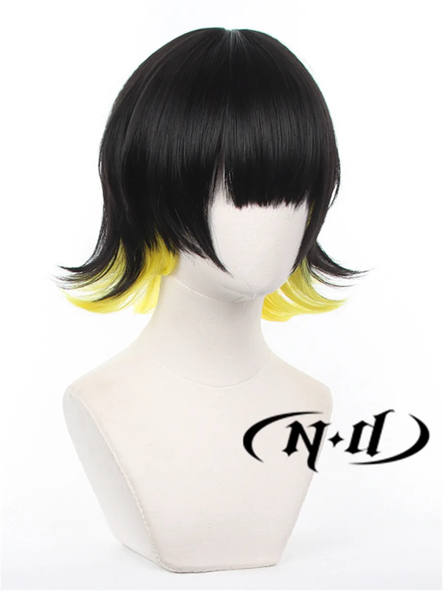 Perruque de cosplay Fengle Hui Blue Prison, design élégant, anti-curl, simulation réaliste du cuir chevelu