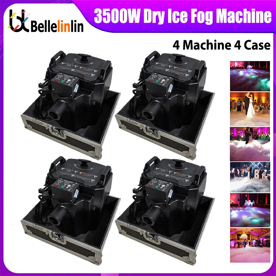 

0 Tax 4Pcs 3500w Dry Ice Machine Stage Effect Dry Ice Fog Machine Low Lying Fog Machine For Wedding Events DJ Stage Show