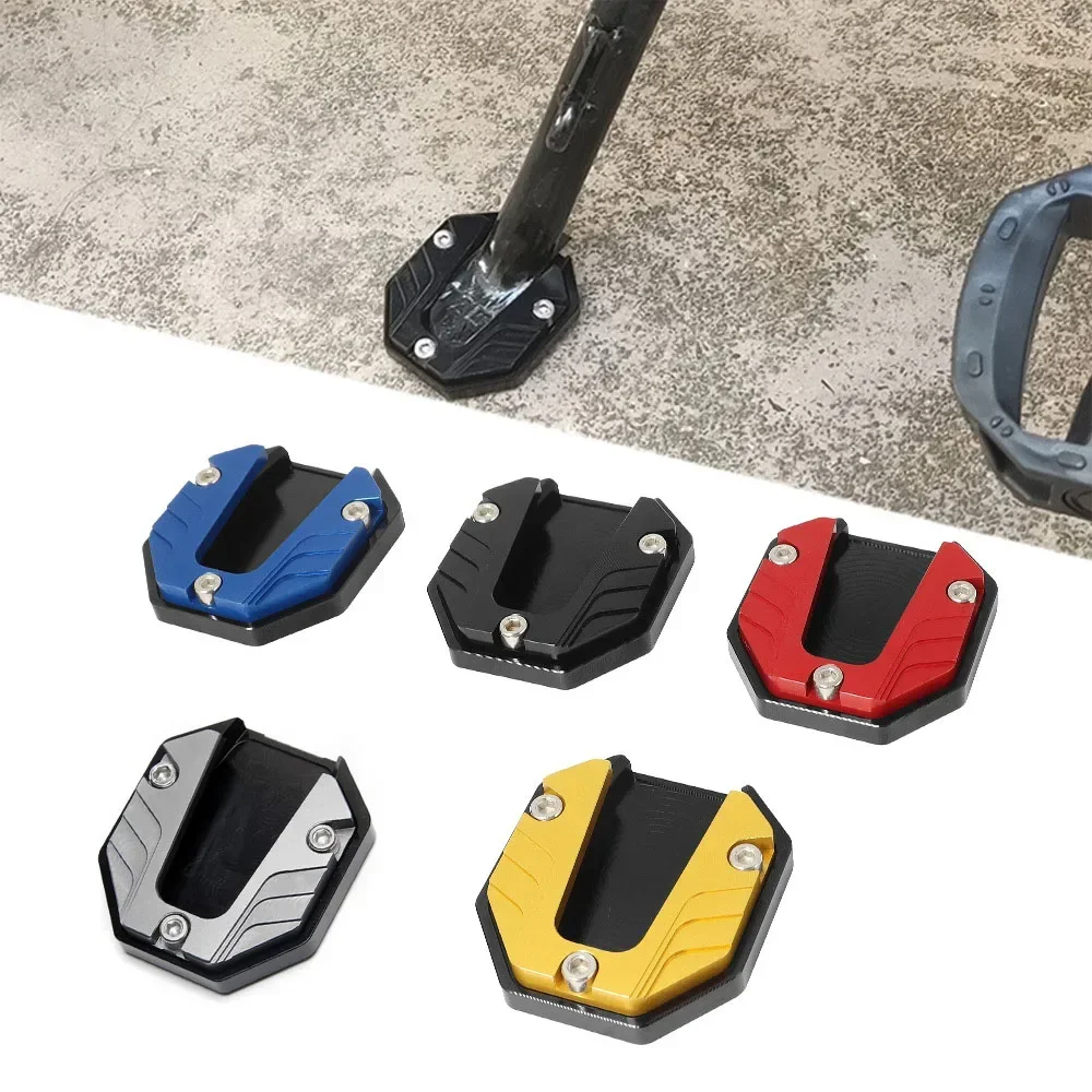 Motorcycle Bike Kickstand Extender Colorful Alloy Lengthening Side Bracket Support Plate Anti-slip Side Motorbike Accessories