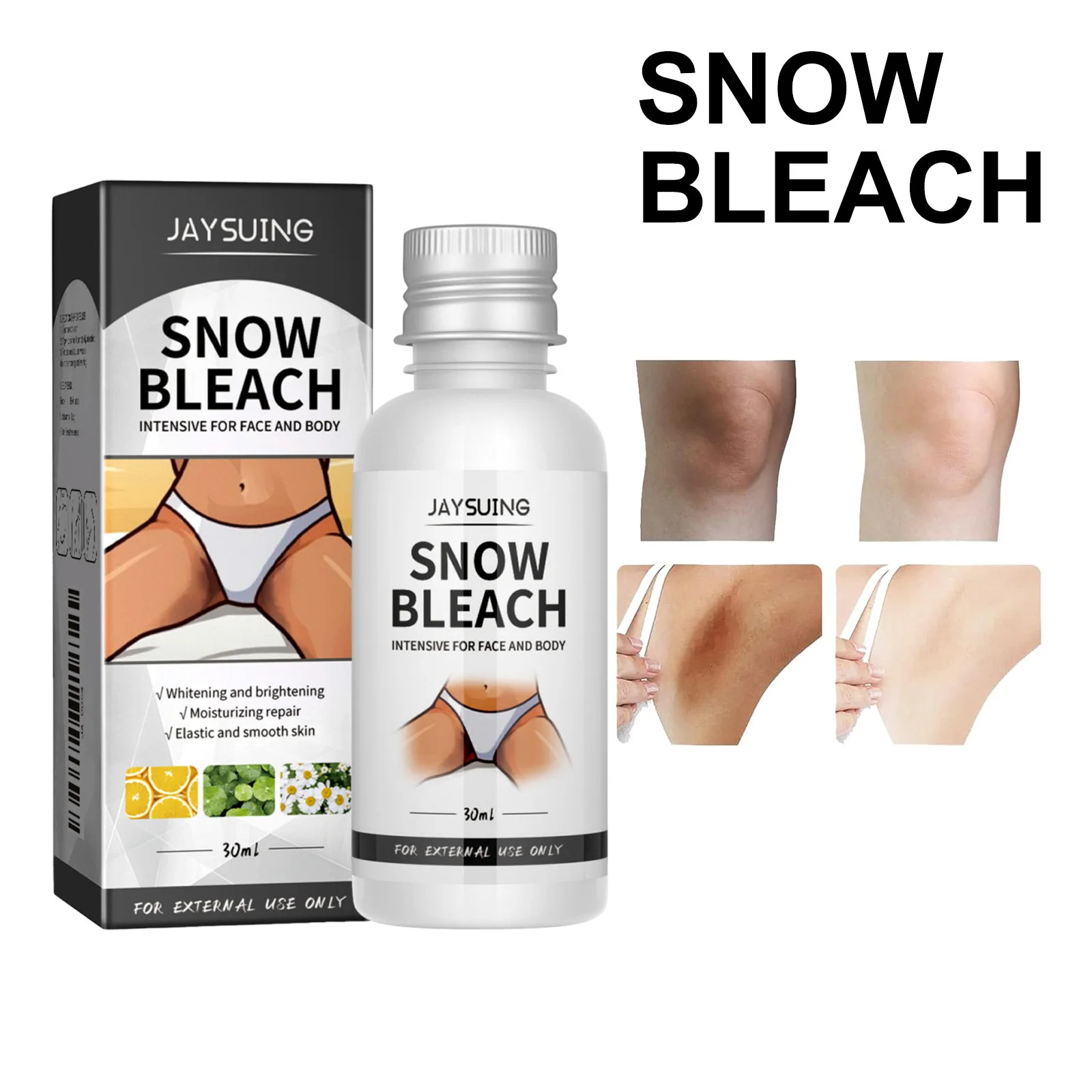 Body Snow Bleach Cream Dark Spot Corrector Niacinamide Brightening Body Cream for Underarms Inner Thighs Knees Elbows Bikini Are