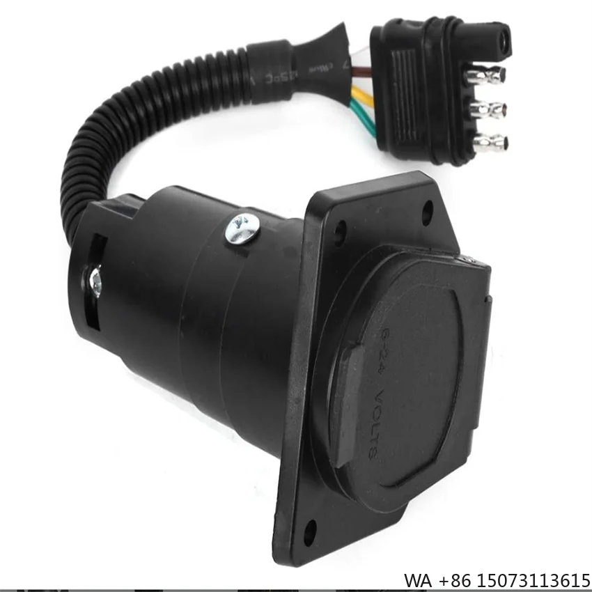 7-Way Trailer Socket to 4-Way Flat + 3-Way Plug Wiring Harness for American Vehicles