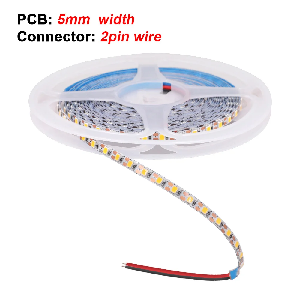 5V 2835 LED-Streifenlicht, ultradünn, 3 mm, 5 mm PCB, 1 LED-Schnitt, 2835, 120 LEDs/m, 8 mm, flexibles Klebeband, IP21, nicht wasserdicht, warm, natürliches Weiß