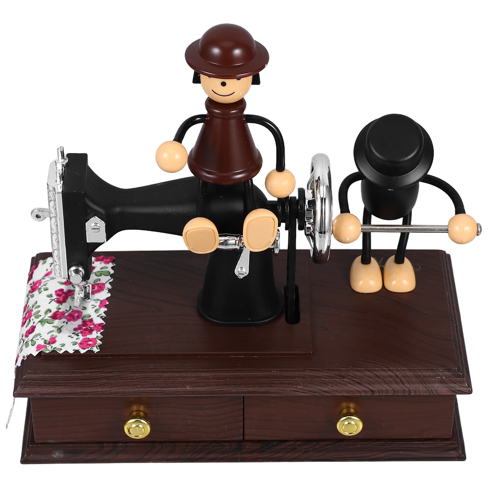

Sewing Machine Music Box Retro Vintage Musical Box Birthday Gift Creative Mini Desktop Ornament