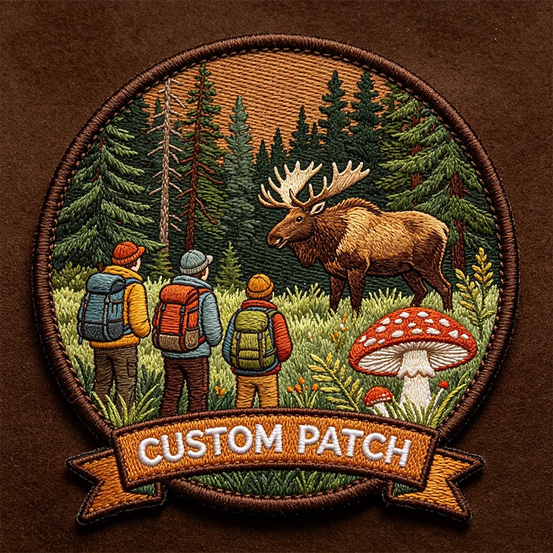 Custom Vintage Embroidery Patch Outdoor Hiking Wilderness Ca