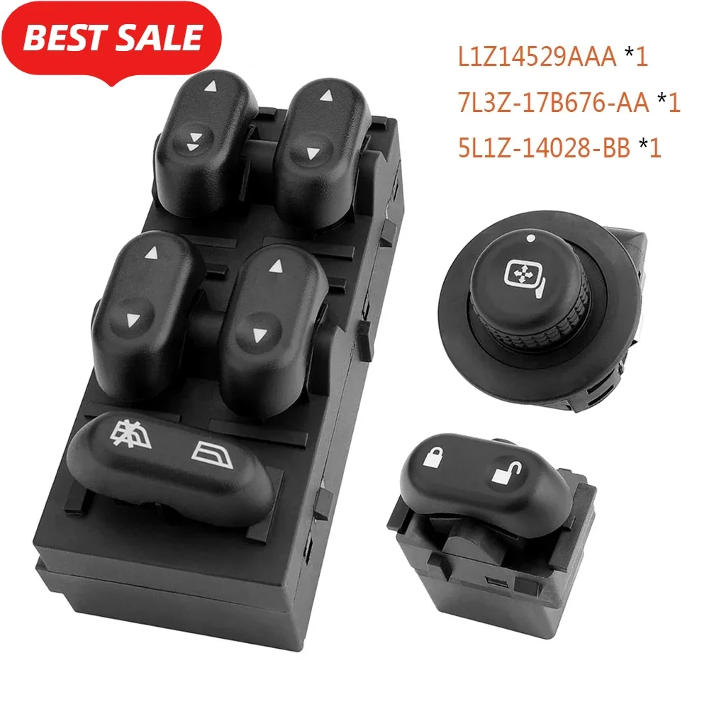 Master Power Window Switch Driver Side Mirror Door Lock Control Button Parts for 2004-2008 Ford F-150, 2006-2008 Lincoln Mark LT