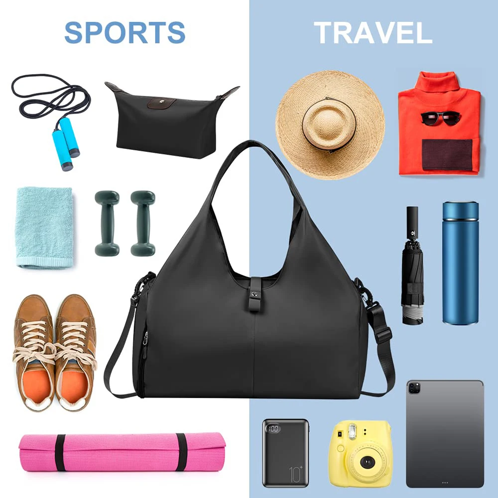 اليوغا حصيرة حقيبة قاعة رياضة للنساء مقصورة الأحذية المستقلة حقائب السفر اللياقة البدنية حمل حقيبة سعة كبيرة حقيبة كتف السباحة