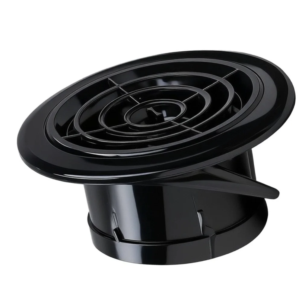 Black 8-Inch Rotating Vent Cover for Kitchen and Living Room with Mesh Grate ABS Plastic Air Ventilation Cover