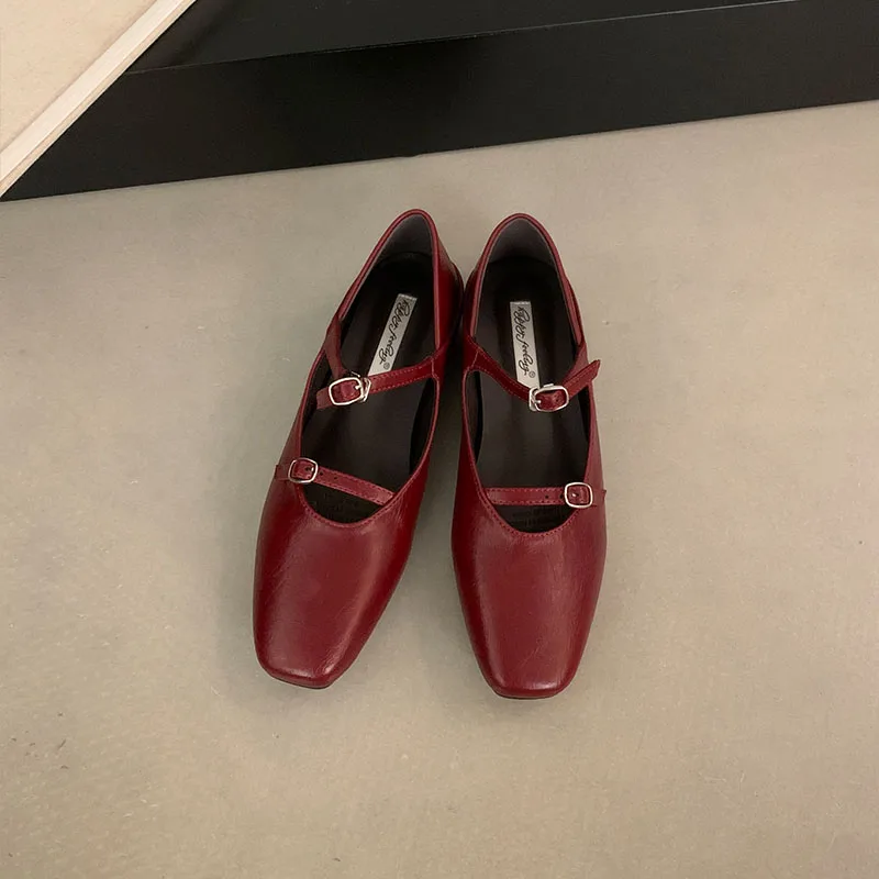 Schuhe, Lolita-Stil, flache Damenschuhe mit Schnallenriemen, Mary Janes, Damen-Flats, die die Körpergröße optisch erhöhen, weich, modisch, flache Damenschuhe. – Detail 9