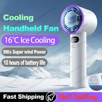 New Mini Handheld Fan 120 Speed Portable Desktop Fans Instant Cooling with Ice Mode Rechargeable Stylish Fan for Women