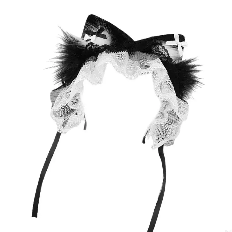Plux Furry Cats Oreilles Hair Band for Girl Women Cosplay Party Party Fancy Distume Sweet Lolitas Headwear Cadeaux H7EF