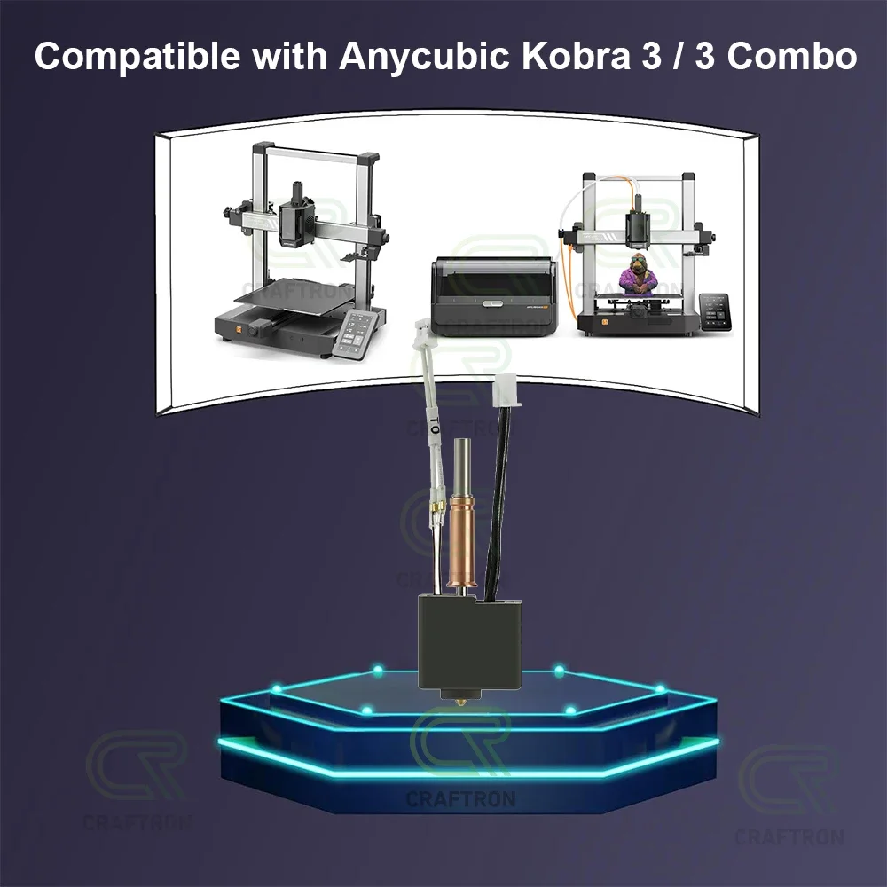 Upgrade For Anycubic Kobra 3 Combo Hotend Nozzle Brass Hardened Steel Nozzles Silicone Case 24V 50W 3D priner Accesories