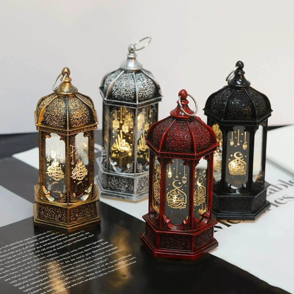 EID Mubarak Lighting Ornament Portable LED Palace Lantern Pendant Islamic Muslim Gurbang Ramadan Kareem Decoration for Home