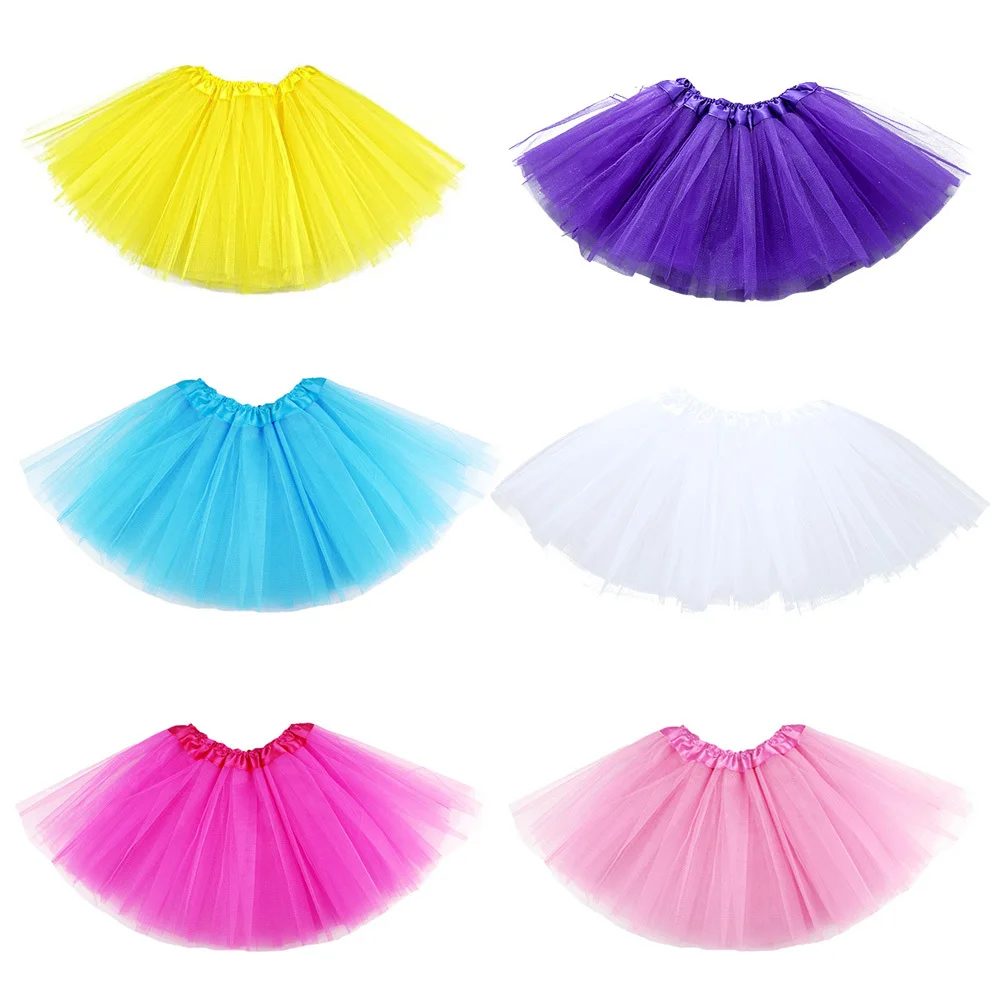 6Pcs Girl Ballet Tutu Skirt Chiffon Elastic Waistband Ballet Dance Practice Wrap Skirt for Kids Ages 2-8 Pink Yellow White Rose