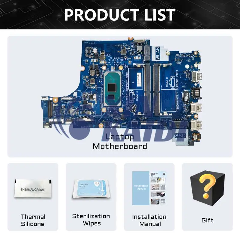Laptop Moederbord Voor DELL Inspiron 3493 3593 3793 5493 LA-J081P CN-004C38 004C38 03DD3K Moederbord CPU I3 I5 I7 10e Gen
