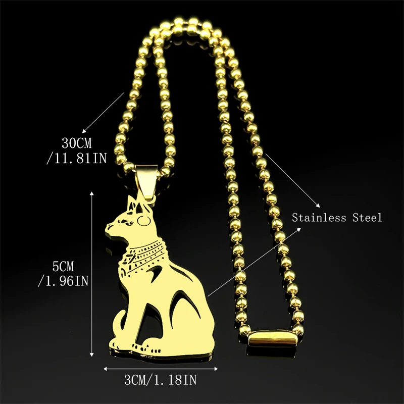 Stainless Steel Egypt Cat Bastet Car Keychain Hanging Decoration Car Charm Rear View Mirror Accessories Decor Pendant Jewelry
