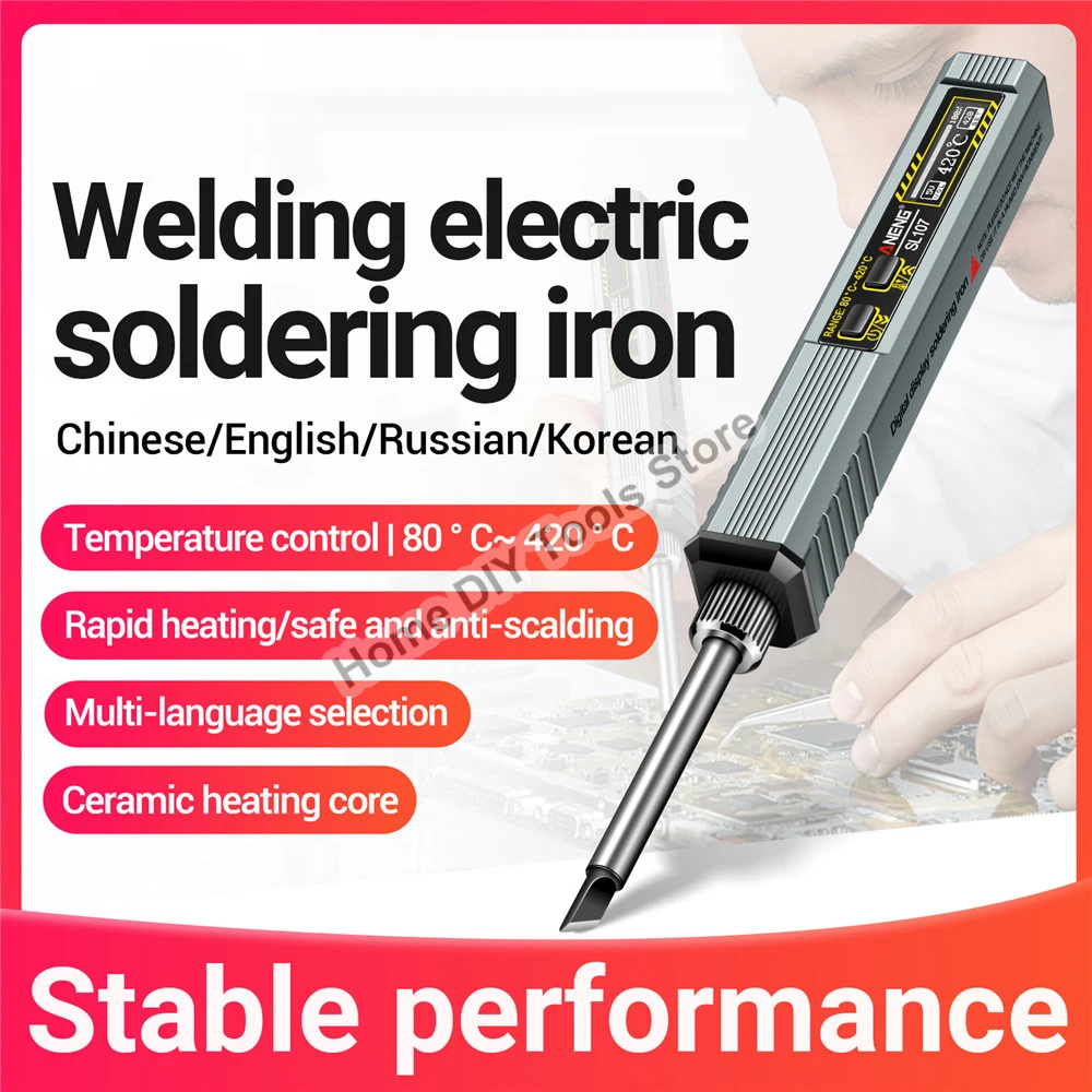 

SL107 65W Electric Soldering Iron Adjustable Temperatur Portable Type-C Charging Constant Temperature Fast Heat Solder Iron Kit