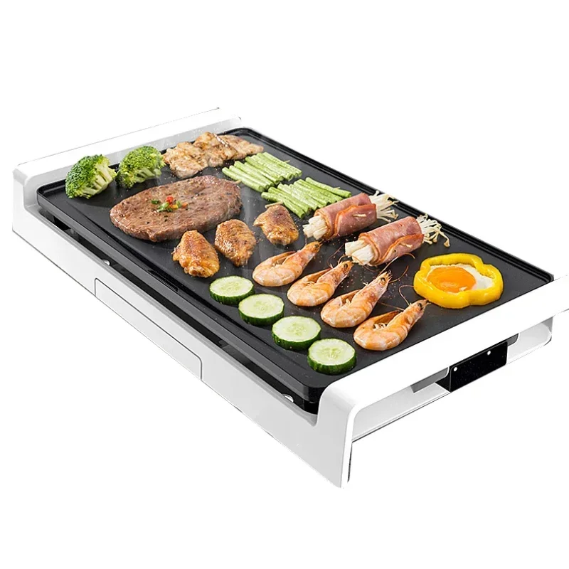 220v/1800w Multifunctional Iron Grill Household Smoke-Free Non-Stick Barbecue Grill 2-8 People Electric Grill Barbecue