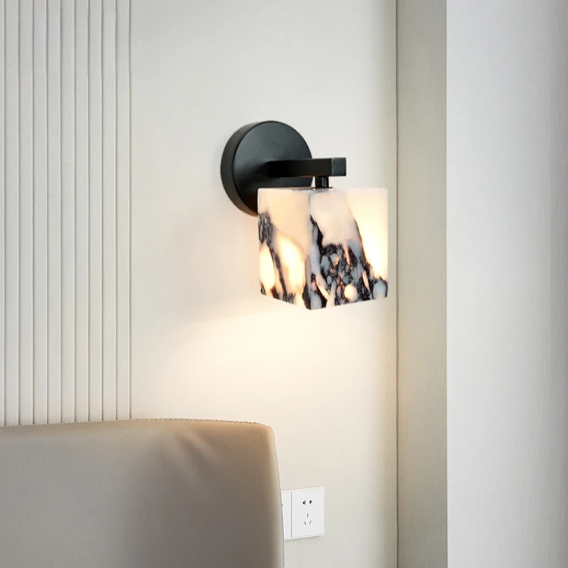 

Современный натуральный мраморный настенный светильник, бра, настенный светильник, спальня, гостиная, офис, домашний декоративный светильник, прикроватный светильник
