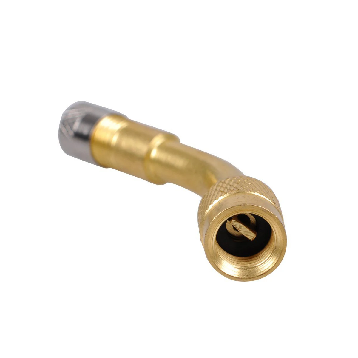 Adaptador de extensão de válvula universal, 4 unidades, durável, carro, motocicleta, bicicleta, haste angular, ferramenta de inflação, amarelo