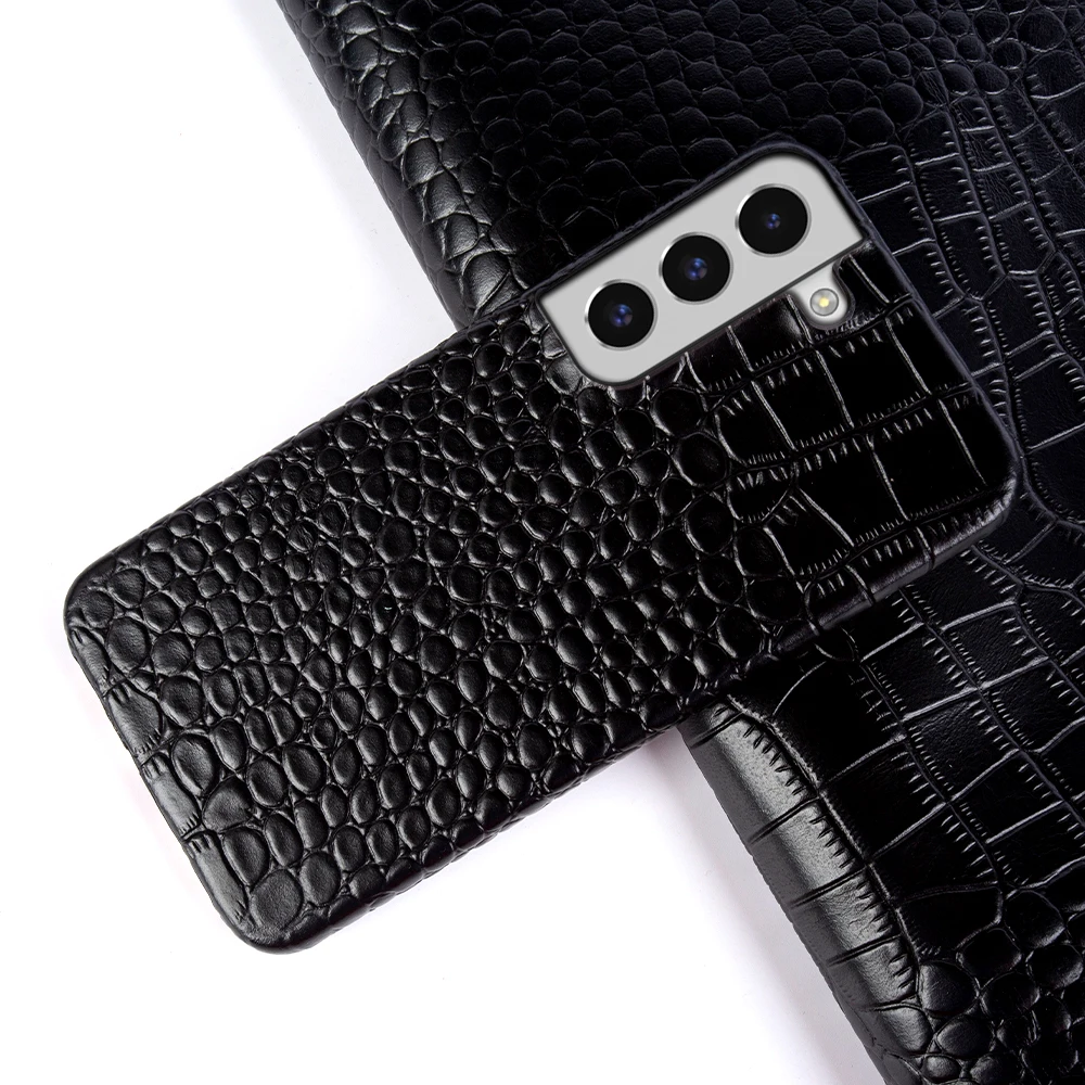 Genuine Leather Case for Samsung Galaxy S22 S23 S21 S20 Ultra Plus S10 Note 20 10 A53 Crocodile Pattern Phone Cover Back Shell