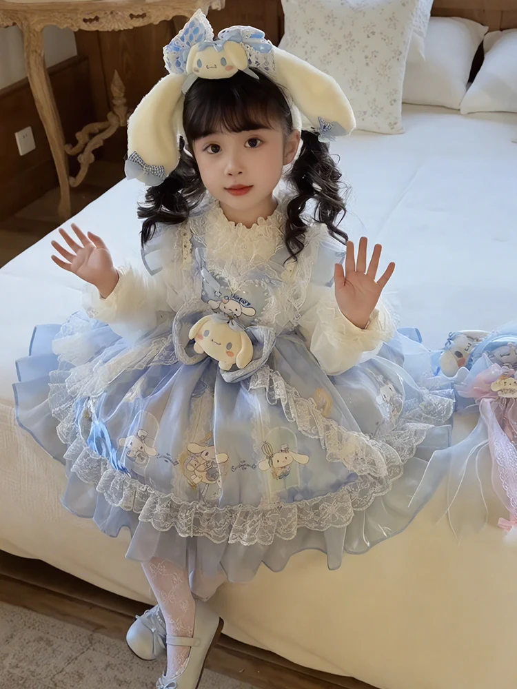 Lolita Kinder Dr Meisjes Verjaardagstaart Rok Gezwollen Prinses Rok Klein Meisje Kaneel Hond Lente Herfst Winter Dr