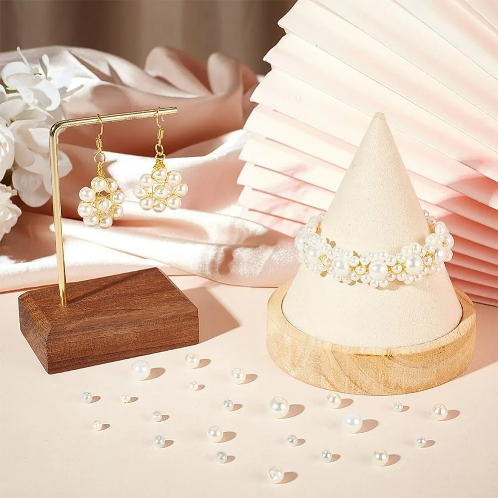 1060 قطعة 4 أحجام الزجاج حبات اللؤلؤ 3/4/6/8 مللي متر الجولة فضفاض الخرز ل أساور القلائد صنع المجوهرات 0.51 مللي متر حفرة #5