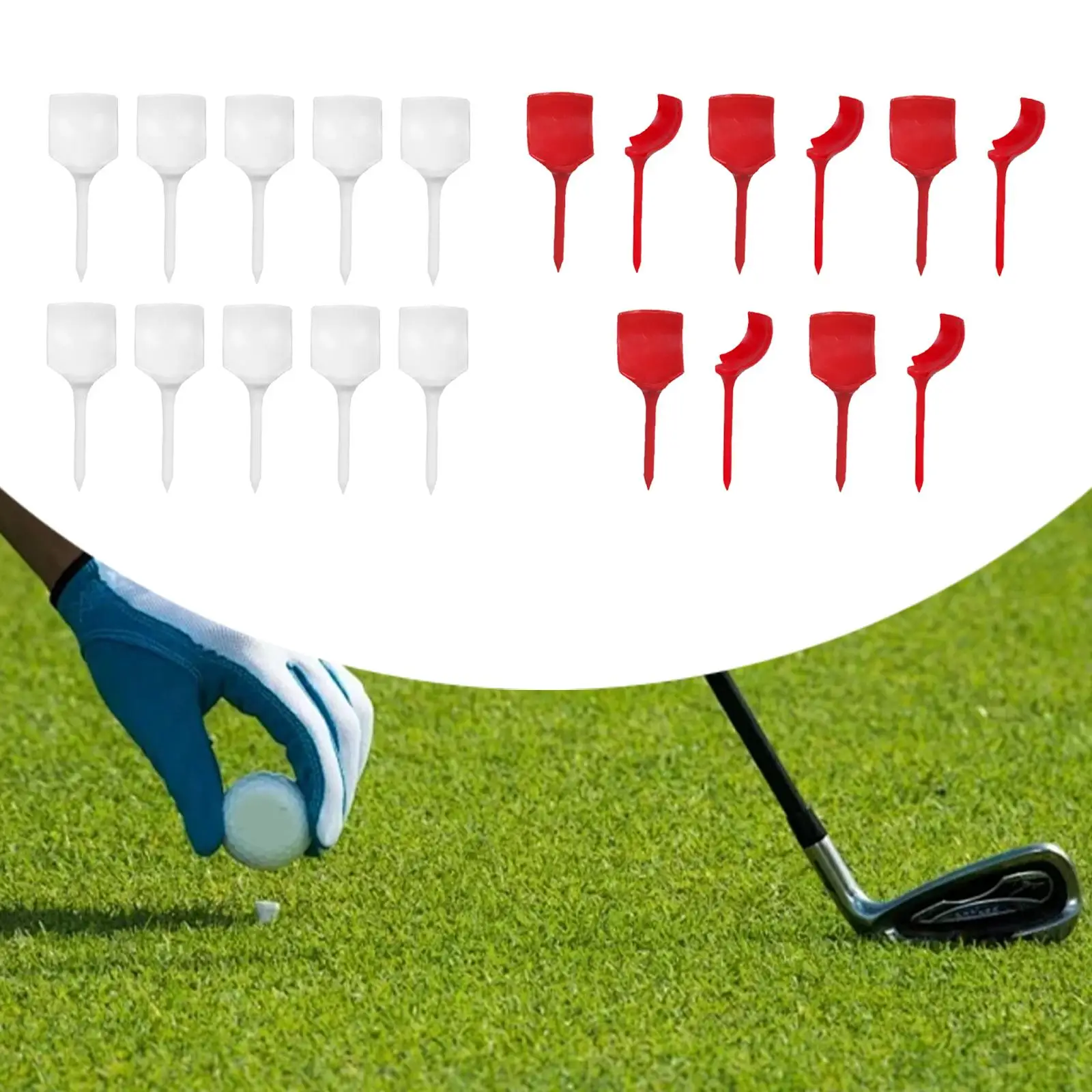 

10x Anti Slice Golf Tees Professional Reduce Friction Unbreakable Divot Tools for Yard Outdoor Sports Driving Putting Chipping