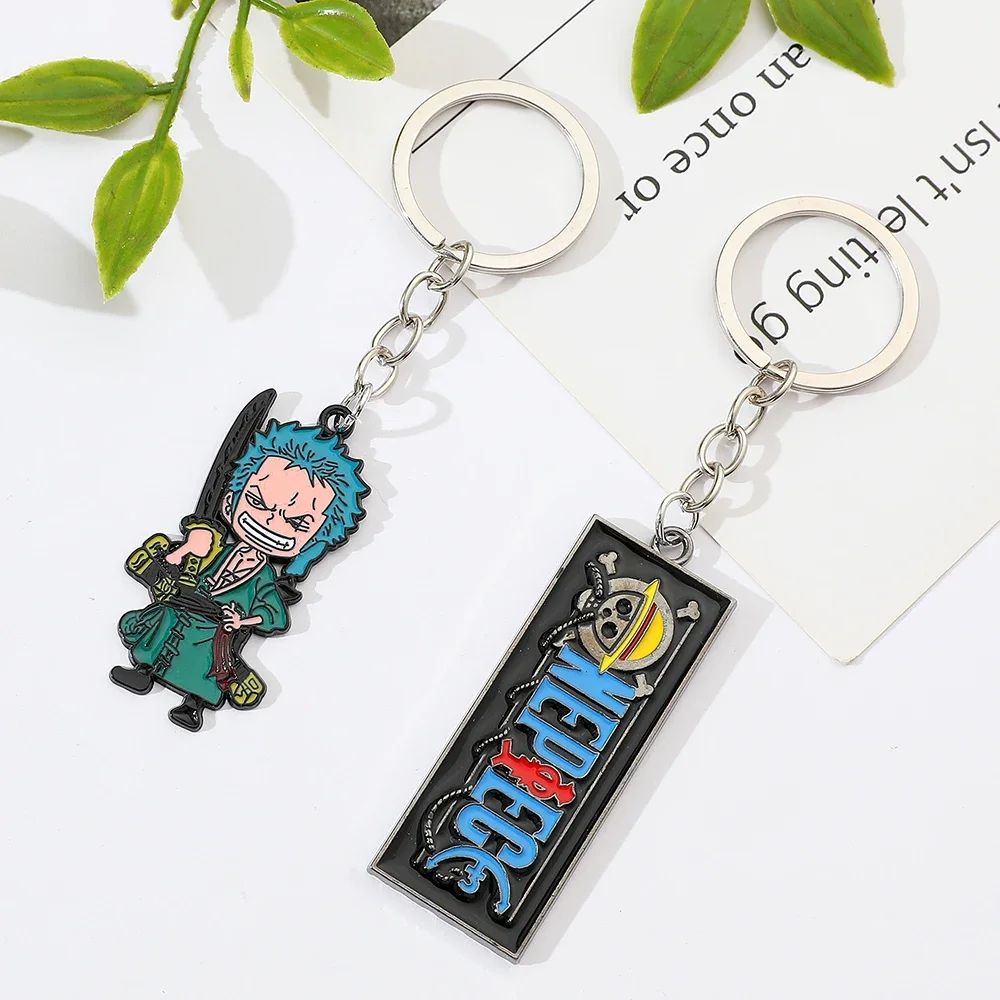 One Piece Zoro Pendant Keychain Anime Periphery Cartoon Backpack Key Holder for Zoro Fans Collect Souvenir Small Pendant Gifts