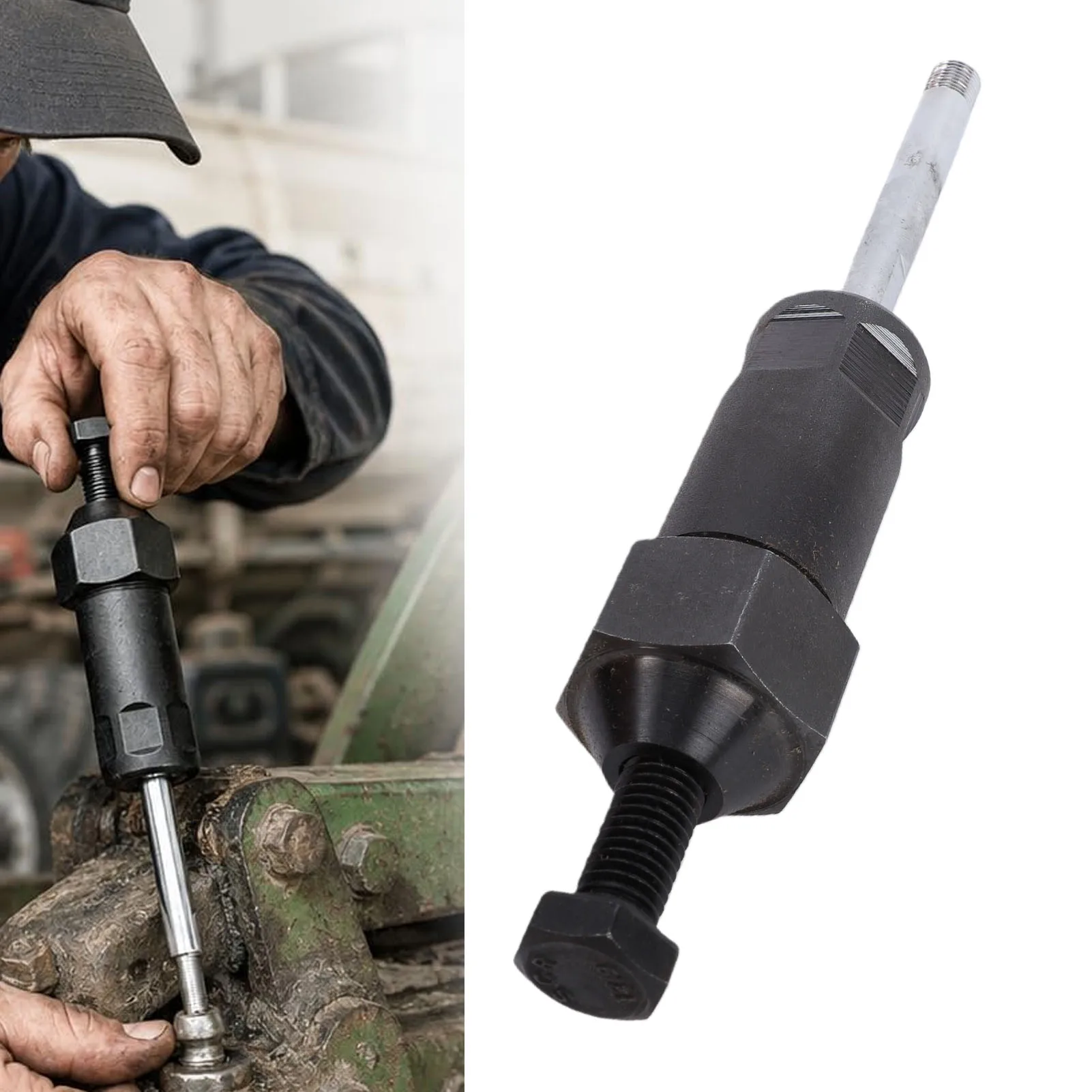 Grease Passage Unclogging Tool Grease Nipple Clog Cleaner 600+PSI Threaded Rod Drive M10 Thread M6 M8 Adapter for Excavator Farm