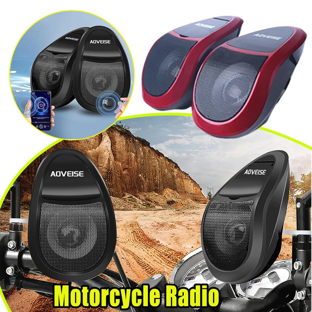 

New Motorcycle Bluetooth Audio System MP3 Player Speaker with LED Lights FM Radio Amplifier for Scooter Electric Bike ATV Car