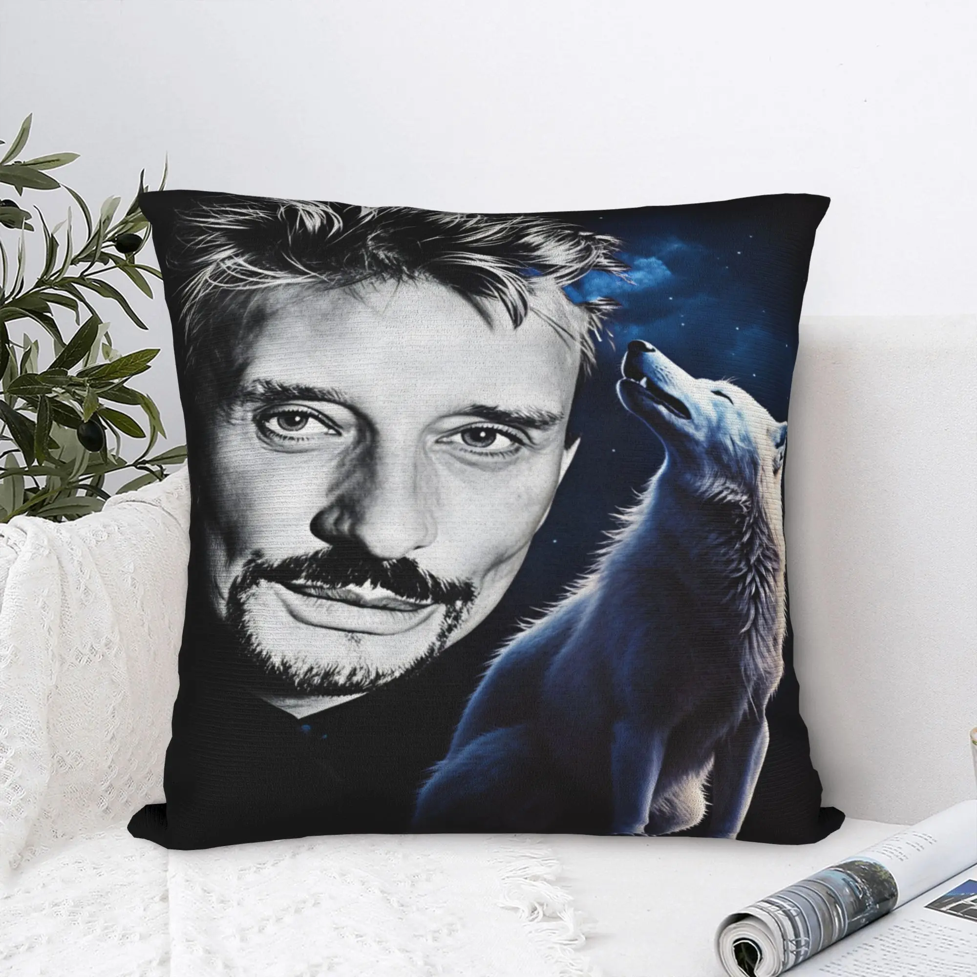 3D Printing Johnny Hallyday Rock Star Pillow Case  Comfy Pillow Cover For Chair Sofa Home Decor Vintage Pillowcases