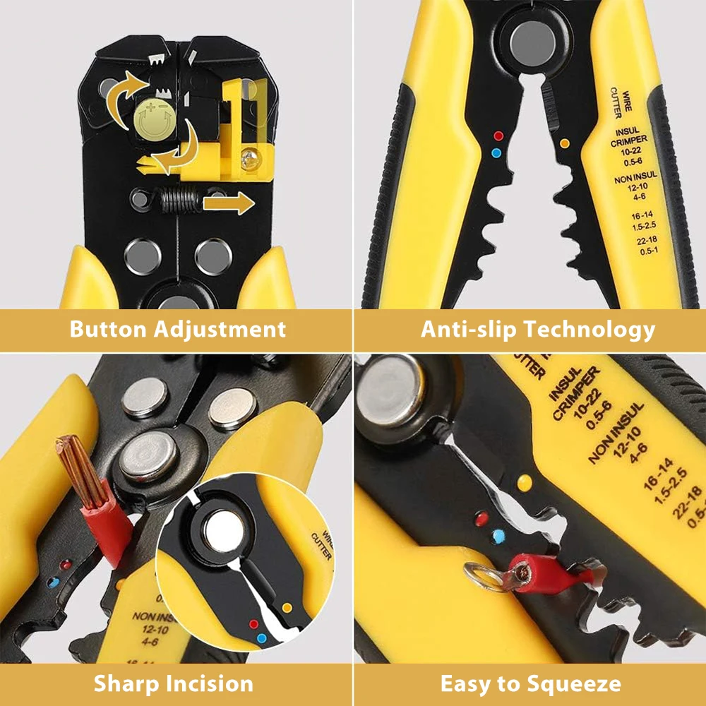 KATWAY الذاتي ضبط سلك متجرد كابل القاطع المكشكش التلقائي سلك تجريد أداة كماشة القطع أداة للصناعة HH-AA412 #2