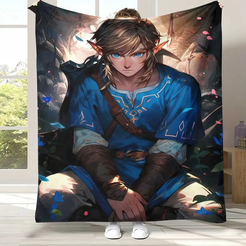 Vintage Game Z-Zelda Hylian Crest Link Soft Flannel Throw Blanket,Cozy Blanket for Bed,Sofa,Living Room,Camping,Home Decor,Gift