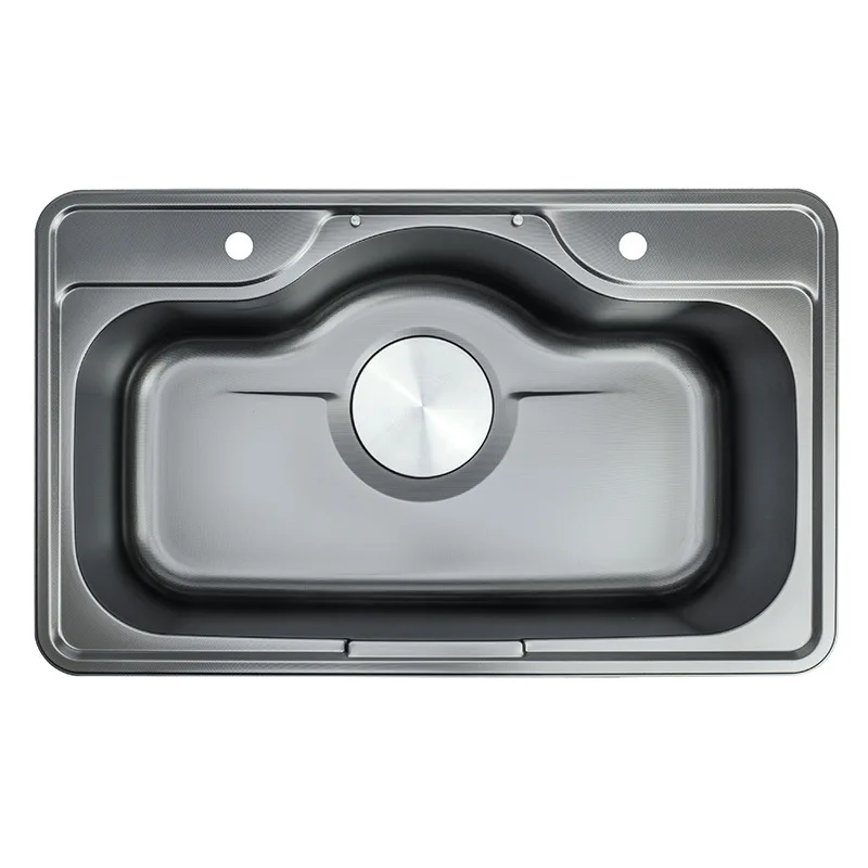 

Stainless steel, brushed embossing, large single slot, integrated stretching, sink, kitchen, vegetable basin