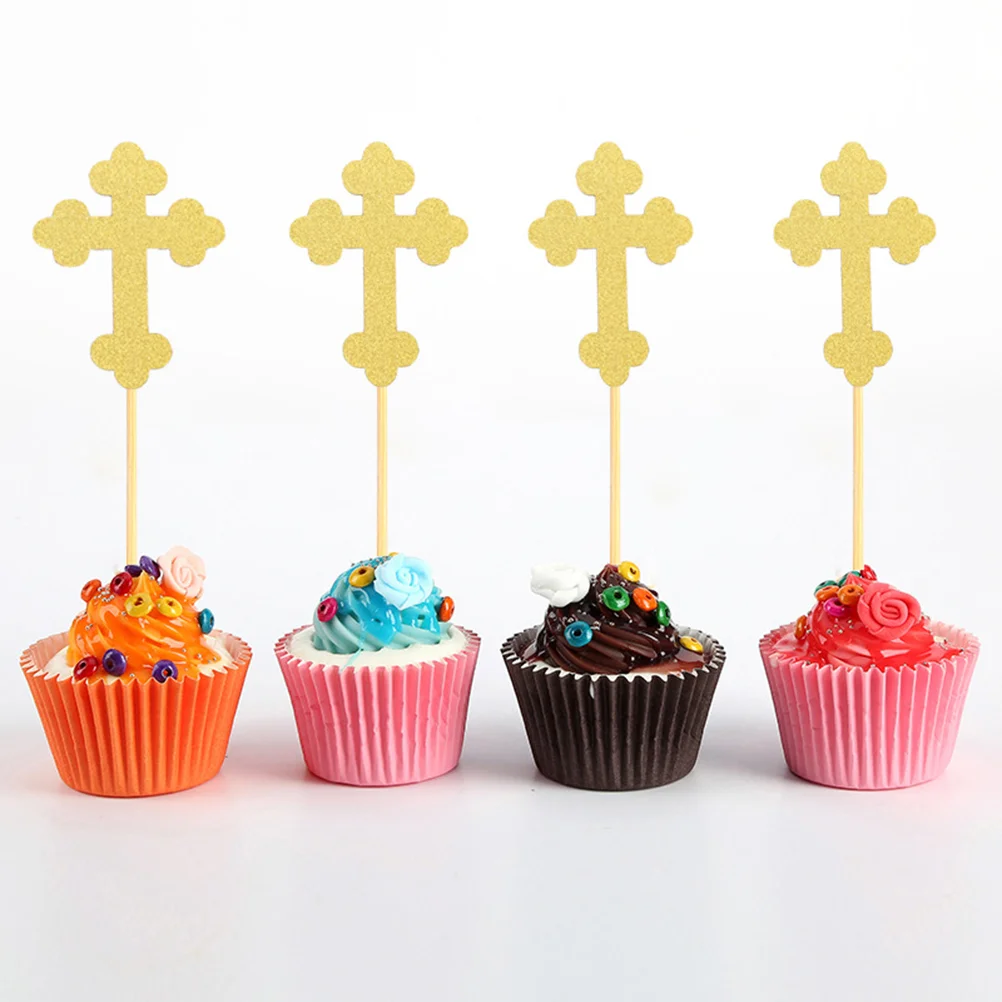 

Cross And Angel Shape Cake Topper Glittering Cake Picks Cupcake Toppers Decor Party Supplies For Wedding Birthday Festival