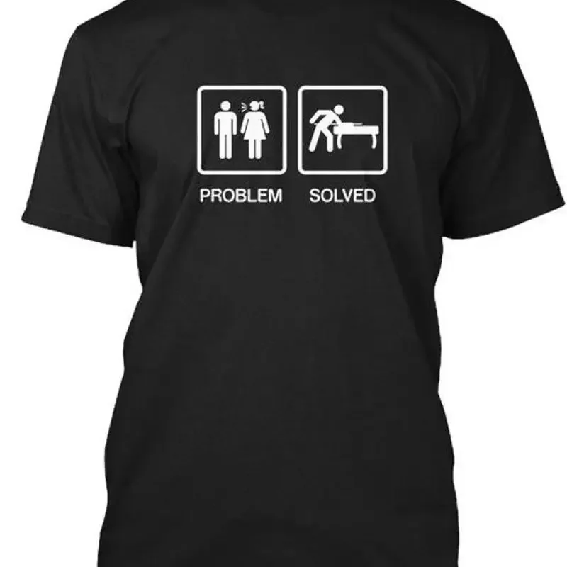 Problem Solved Funny Pool Billiards Play Sloved  T shirt Made in USA Size S 5XL