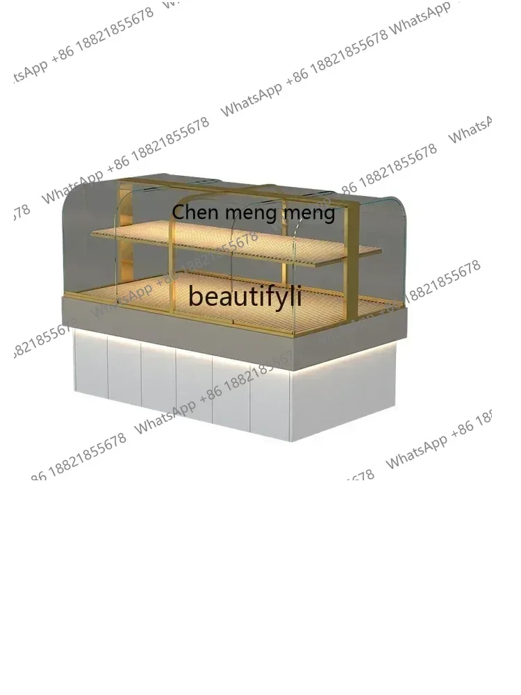 

New arrive Bread Counter Zhongdao Cabinet Side Cabinet Cake Show Case Curved Glass Small Display Stand Multi-Layer Toast Rack