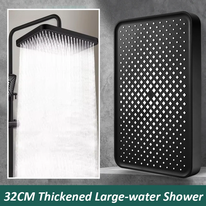 

New 13 Inches Big Panel Large Flow Ceiling Mounted Supercharge Shower Head Set High Pressure Rainfall Bathroom Showerhead ﻿