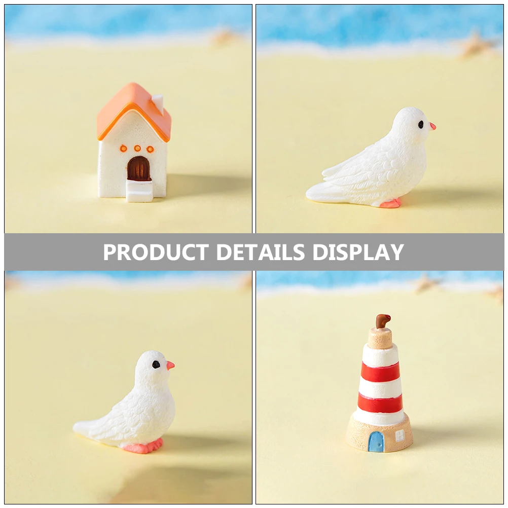 1 مجموعة 1 مجموعة من جزيرة حمامة تمثال راتنج لحديقة الحديقة بركة فناء داخلي في الهواء الطلق منزل زخرفة المنمنمات