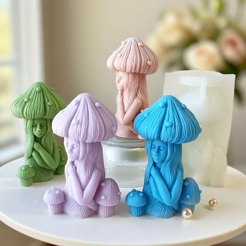 DIY Flower Human Body Silicone Candle Mold Mushroom Girl Aroma Plaster Resin Ornament Molds Handmade Soap Home Decor Craft Molds - Image 2