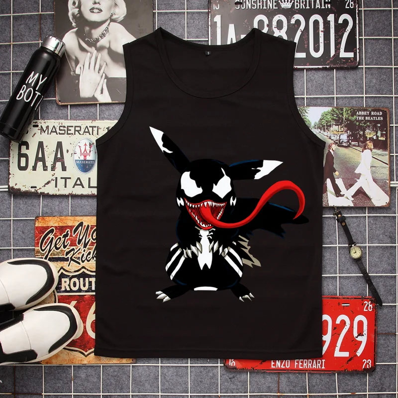 

Мужская летняя футболка из полиэстера с наплечными накладками, быстросохнущая, модная, повседневная, свободного кроя, для студентов, от Comics Collaborative Vm Sports Vest