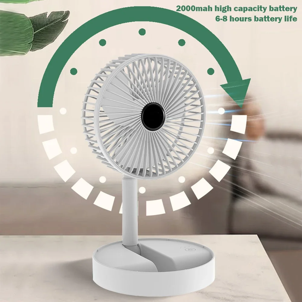 Desktop Foldable Retractable Small Fan Mini Portable Charging USB Home Low Noise High Duration Standby Mini Electric Fan