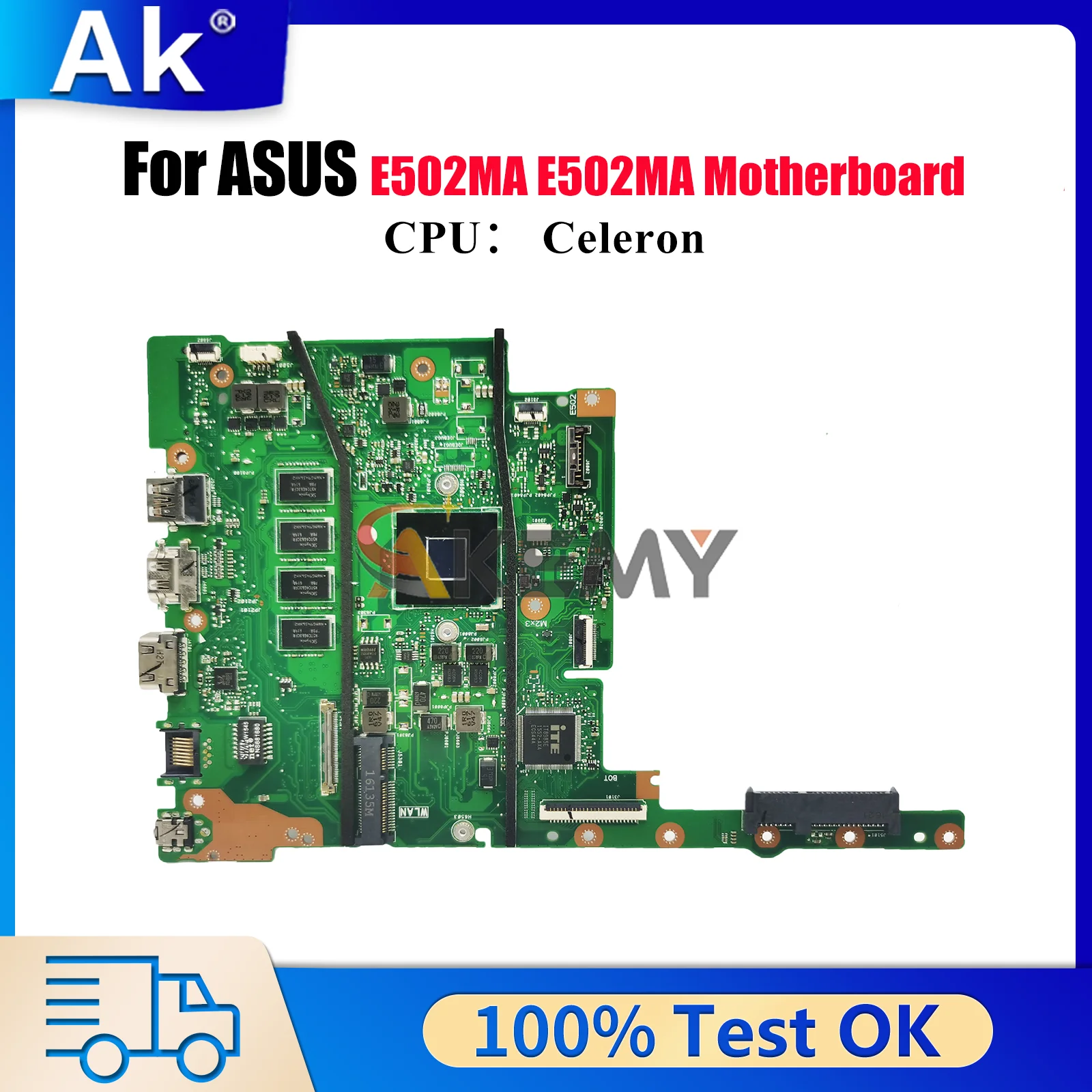 

E502MA Laptop Motherboard For ASUS EeeBook E502MA E502M Notebook Mainboard With Celeron CPU 100% tests OK fast shipping stk