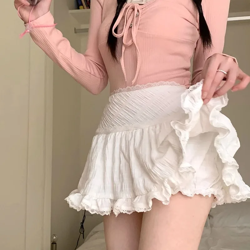 Sweet White Skirt for Women Anti-exposure Ballet Style Skirt A